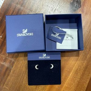 Swarovaski crescent moon earrings